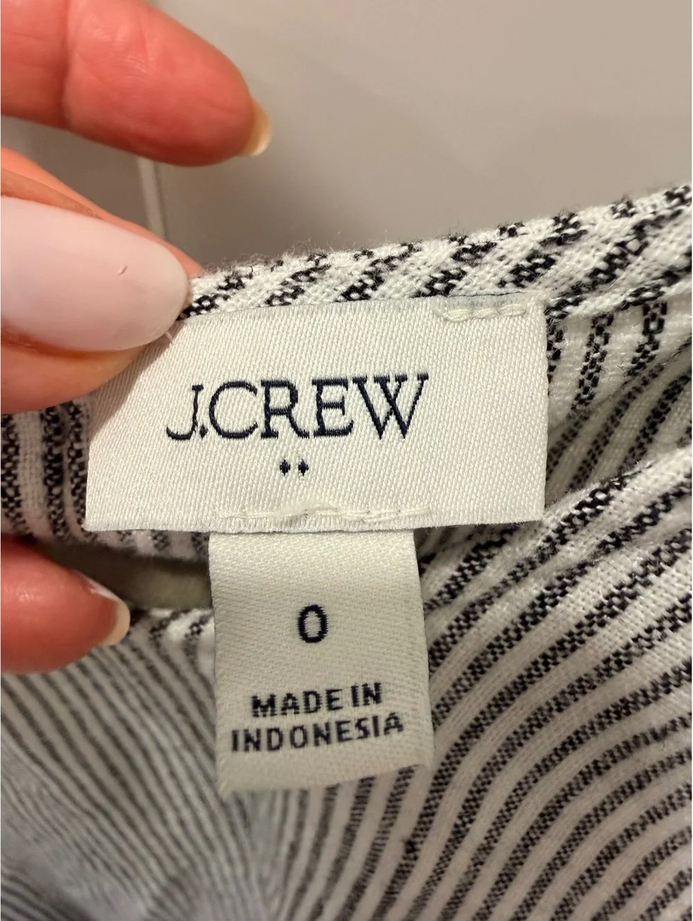 J.Crew navy and white linen shift dress size 0